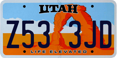UT license plate Z533JD