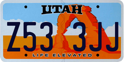 UT license plate Z533JJ