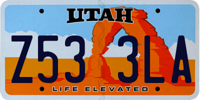 UT license plate Z533LA