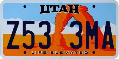 UT license plate Z533MA