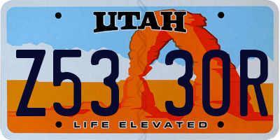 UT license plate Z533OR