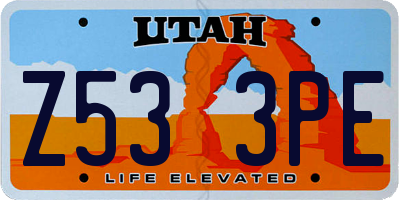 UT license plate Z533PE