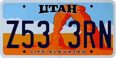 UT license plate Z533RN