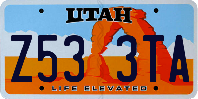 UT license plate Z533TA