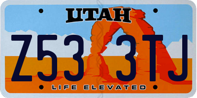 UT license plate Z533TJ