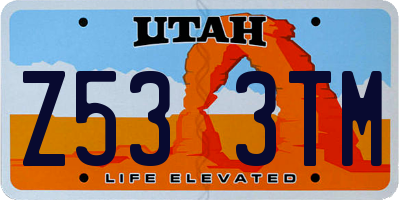 UT license plate Z533TM
