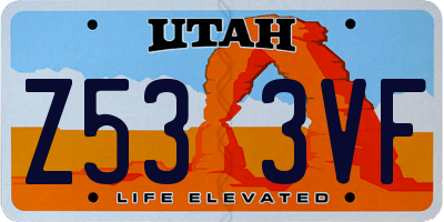 UT license plate Z533VF