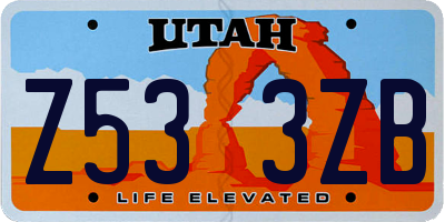 UT license plate Z533ZB