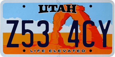 UT license plate Z534CY