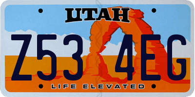 UT license plate Z534EG