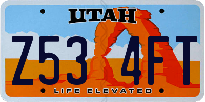 UT license plate Z534FT
