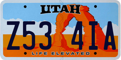 UT license plate Z534IA