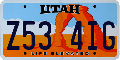 UT license plate Z534IG