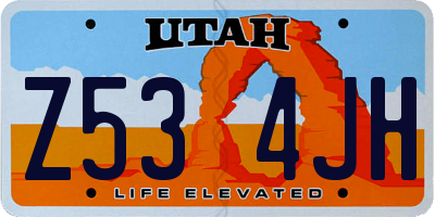 UT license plate Z534JH