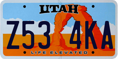 UT license plate Z534KA