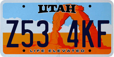 UT license plate Z534KF