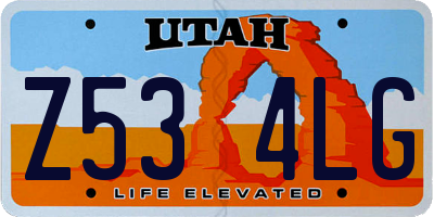 UT license plate Z534LG