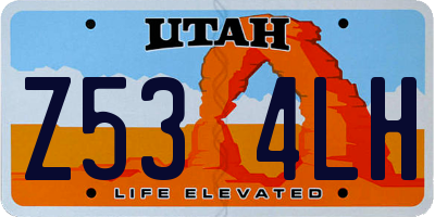UT license plate Z534LH