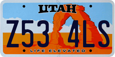 UT license plate Z534LS