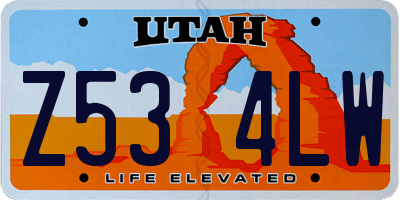 UT license plate Z534LW