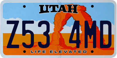 UT license plate Z534MD