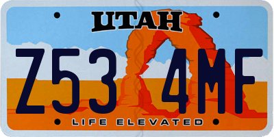 UT license plate Z534MF