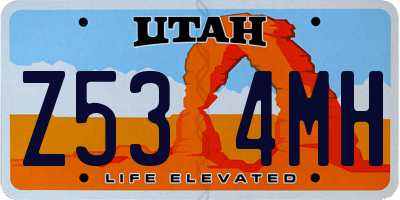 UT license plate Z534MH