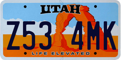 UT license plate Z534MK