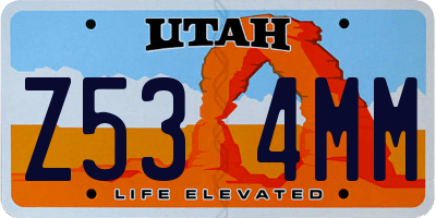 UT license plate Z534MM