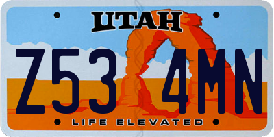 UT license plate Z534MN