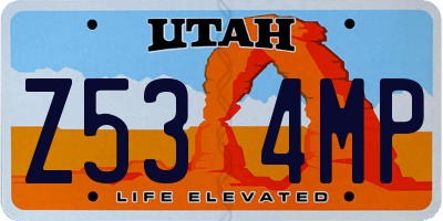 UT license plate Z534MP
