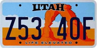UT license plate Z534OF