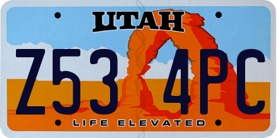 UT license plate Z534PC