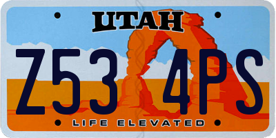 UT license plate Z534PS