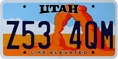UT license plate Z534QM