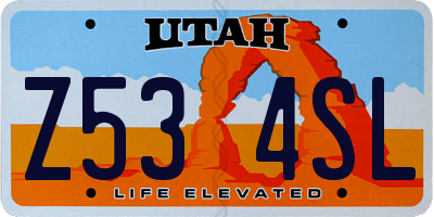 UT license plate Z534SL
