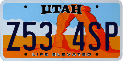 UT license plate Z534SP
