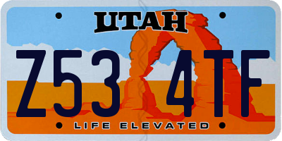 UT license plate Z534TF