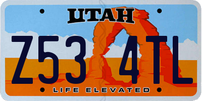 UT license plate Z534TL