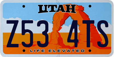 UT license plate Z534TS