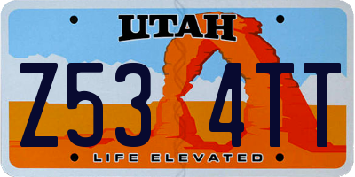 UT license plate Z534TT