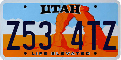 UT license plate Z534TZ