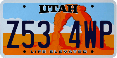 UT license plate Z534WP
