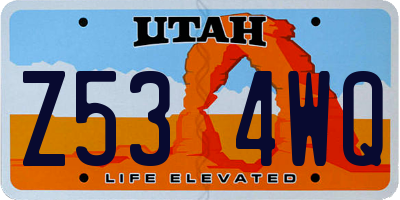 UT license plate Z534WQ