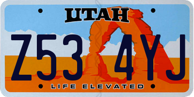 UT license plate Z534YJ