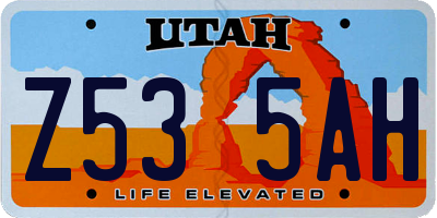 UT license plate Z535AH