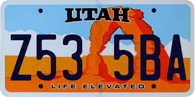UT license plate Z535BA