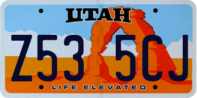 UT license plate Z535CJ