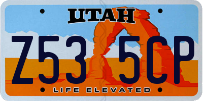 UT license plate Z535CP