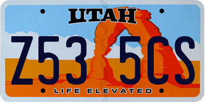 UT license plate Z535CS